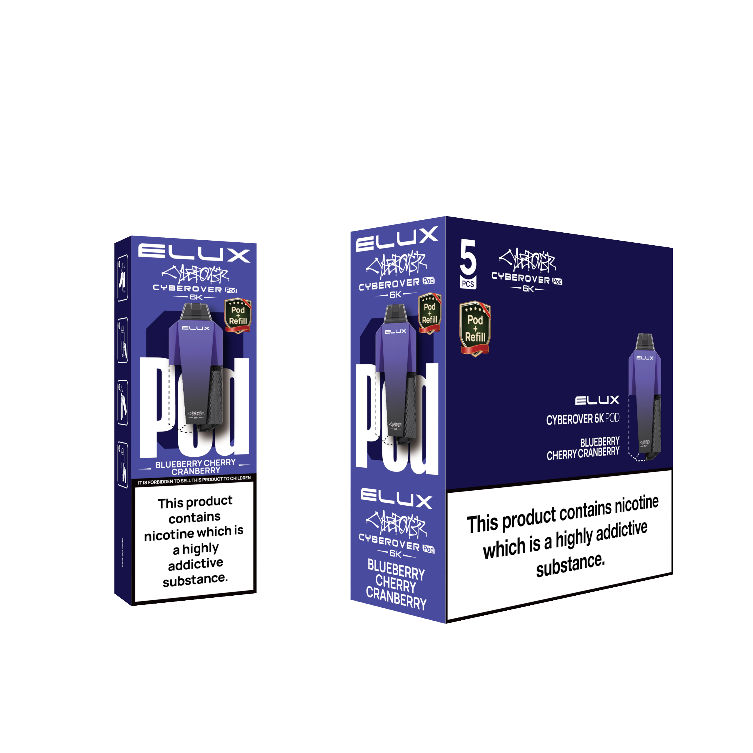 BLUEBERRY CHERRY CRANBERRY - ELUX CYBEROVER 6K PODS