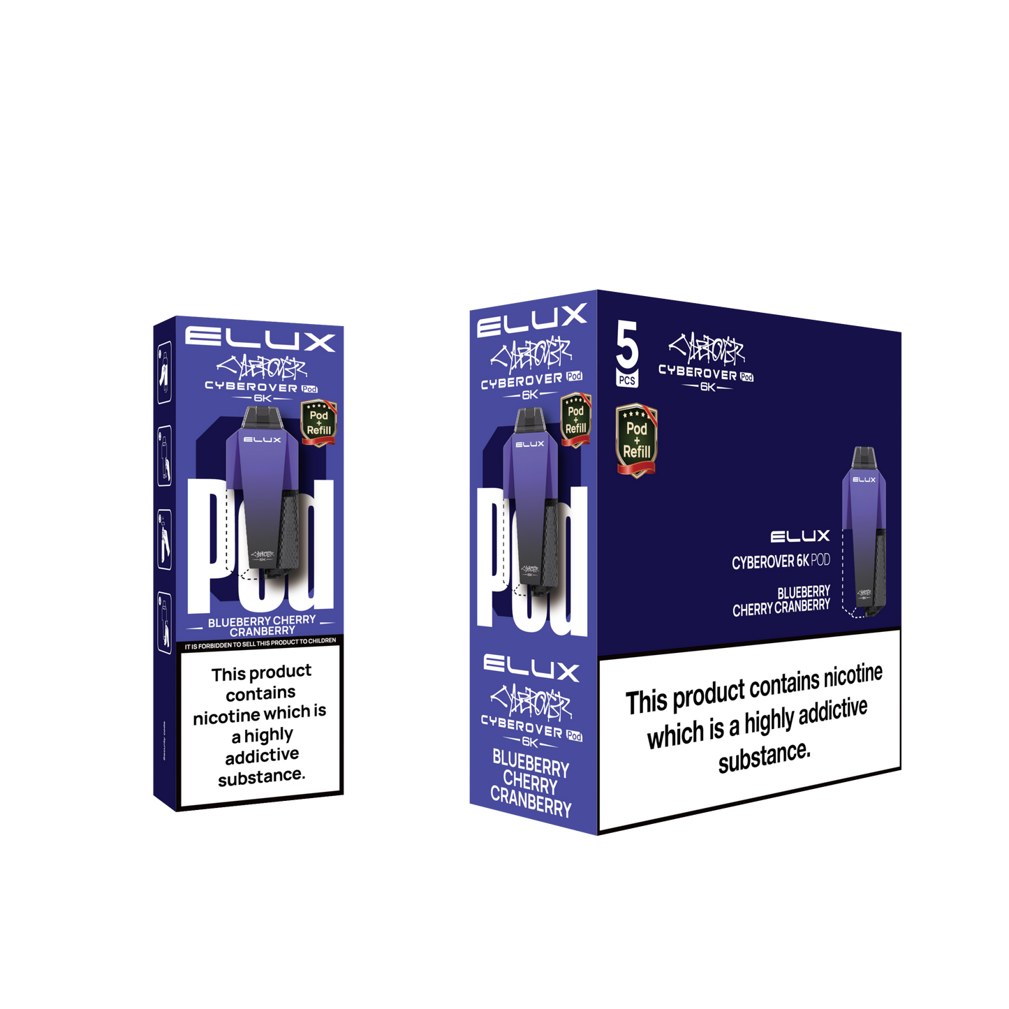 BLUEBERRY CHERRY CRANBERRY - ELUX CYBEROVER 6K PODS