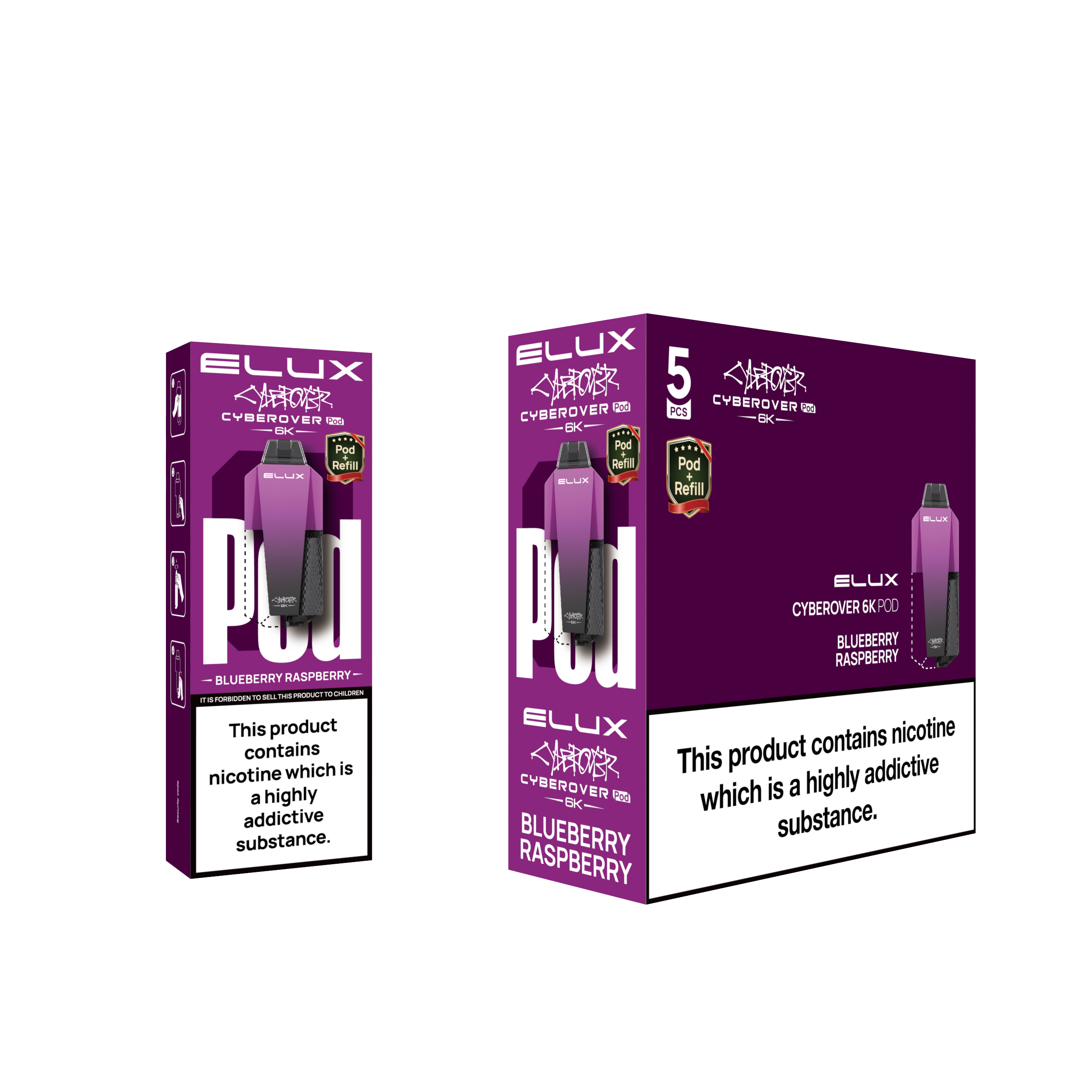 BLUEBERRY RASPBERRY - ELUX CYBEROVER 6K PODS
