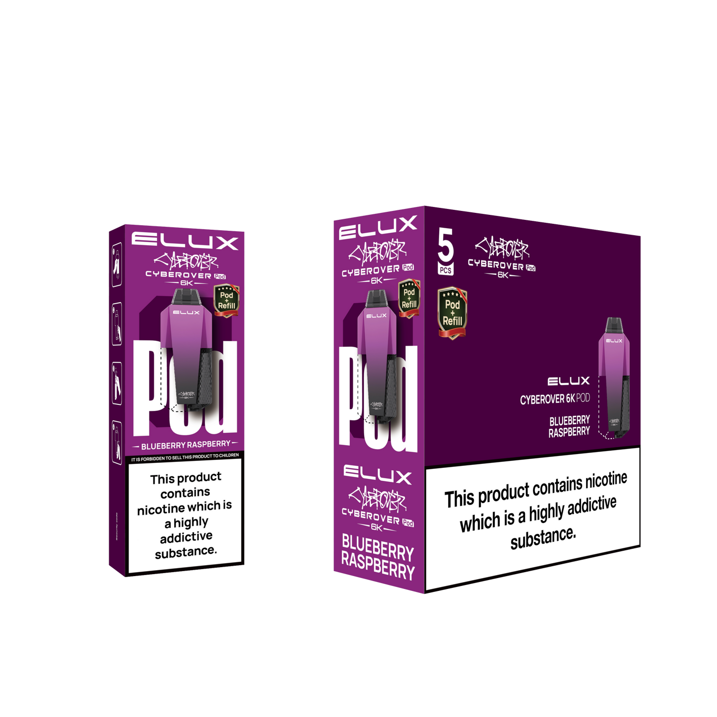 BLUEBERRY RASPBERRY - ELUX CYBEROVER 6K PODS